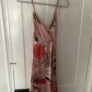 Lulus satin floral dress size medium